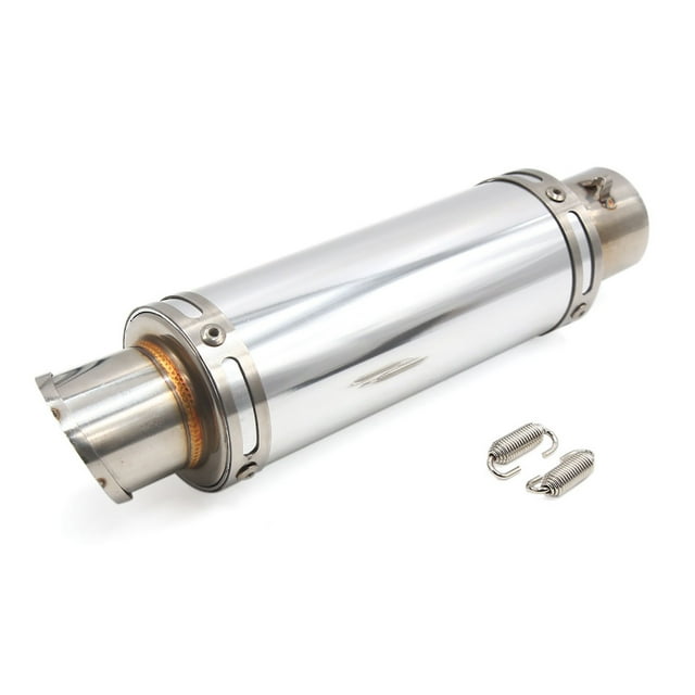 Unique Bargains 51mm Inlet Dia Stainless Steel Motorcycle Exhaust Pipe Muffer Tip Silver Tone
