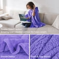 thumbnail image 7 of Catalonia Women's Poncho Cape, Sherpa Fleece Cloak Coat, Snuggly Hooded Wearable Blanket, Gift Idea for Adults and Teen Girls, Purple, 7 of 7