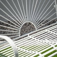 thumbnail image 3 of XBrand 44.5"L Iron Sun-Patterned Seat for Two Indoor/Outdoor Rocking Bench, Durable Patio Rocking Bench, White, 3 of 6