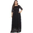 thumbnail image 1 of Women's Round Neck Lace Party Gown4XL, 1 of 5