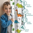 thumbnail image 3 of Blackout Kids Curtains,White Cartoon Dinosaurs Motivational Pattern Childrens Insulated Curtains Set Of 2,Bedroom Essentials,Toddler Room Decor 42"x84", 3 of 5