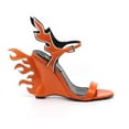 thumbnail image 3 of Cape Robbin Hell Flame Orange Flame Accent Wedge Heel Sandal High Heel Pumps (8.5), 3 of 3