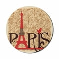 thumbnail image 1 of Vintage Mouse Pad for Computers, Paris Vintage Floral French Eiffel Tower City Holiday Postcards Gifts Print, Round Non-Slip Thick Rubber Modern Mousepad, 8" Round, Red Brown Ecru, by Ambesonne, 1 of 2