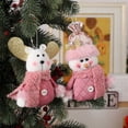 thumbnail image 4 of Adornos navideños de muñecos de nieve de color rosa, ciervos, adornos para árboles de Navidad, regalos de Papá Noel, adornos para fiestas de Año Nuevo 2023, 4 of 5