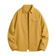 thumbnail image 5 of Lenpel Men's Button down Shirts Fall Long Sleeve Collared Solid Color Shirts with Pocket Business Casual Tops(Yellow,X-Large), 5 of 5