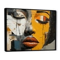 thumbnail image 2 of Designart "Collage Of An African Woman With Paint II" African American Art Floater Framed Wall Art Living Room, 2 of 5