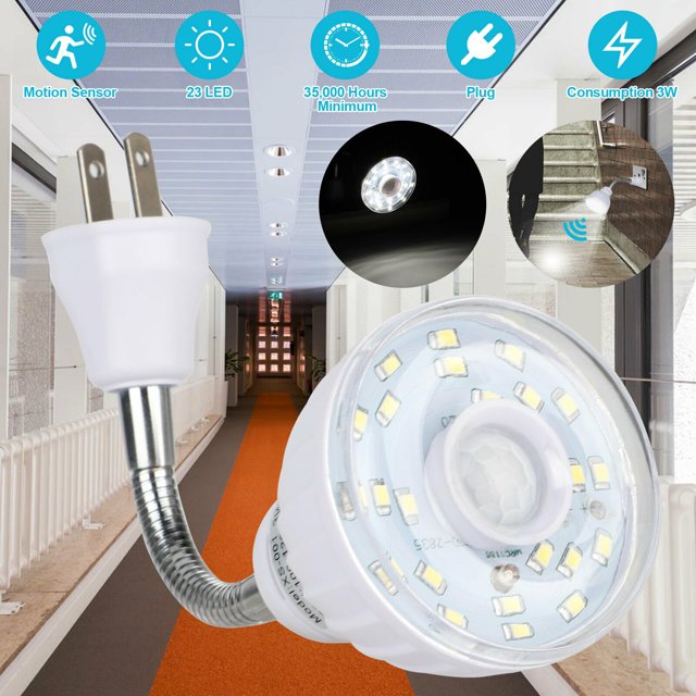Motion Sensor Night Light LED MotionActivated Sensor Night Light PlugIn Wall Stair Lamp Indoor