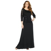 Roaman's Women's Plus Size Lace Popover Dress