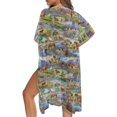 thumbnail image 5 of HELLHERO High Quality Fabrics Bathing Suit Cover Up for Summer Kimono Free Size Long Kimono Swimsuit Cover Up Scenic Horses, 5 of 6