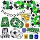 thumbnail image 2 of Vajilla desechable para fiesta temática de fútbol, platos de papel, Globos, banderas, Decoración de cumpleaños, Globos de aluminio, suministros para fiesta deportiva de fútbol, 2 of 5