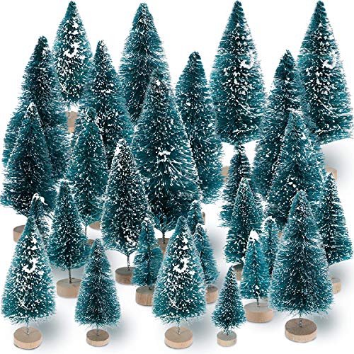 Miniárboles de nieve de sisal Sumind 45 unidades