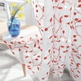 thumbnail image 4 of Deconovo Floral Sheer Curtains 63 inch Long, Rod Pocket Embroidered Leaves Sheer Curtains for Bedroom - 2 Panels, Each 52x63 in, Orange, 4 of 7