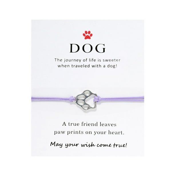 Trenza de alambre encerado pulsera ajustable Pushpull perro DOG bendición tarjeta pulsera