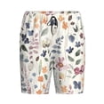 thumbnail image 4 of Naloa Watercolor Floral Men's Short Pajama Pants, Lounge Comfort Shorts with Elasticized Waistband and Side Pockets - Large, 4 of 9
