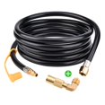 thumbnail image 1 of Onlyflame Propane Elbow Adapter with Extension Hose - 12FT Propane Quick Connect Hose RV to Grill for Blackstone 17" and 22" Gridd, 1 of 9