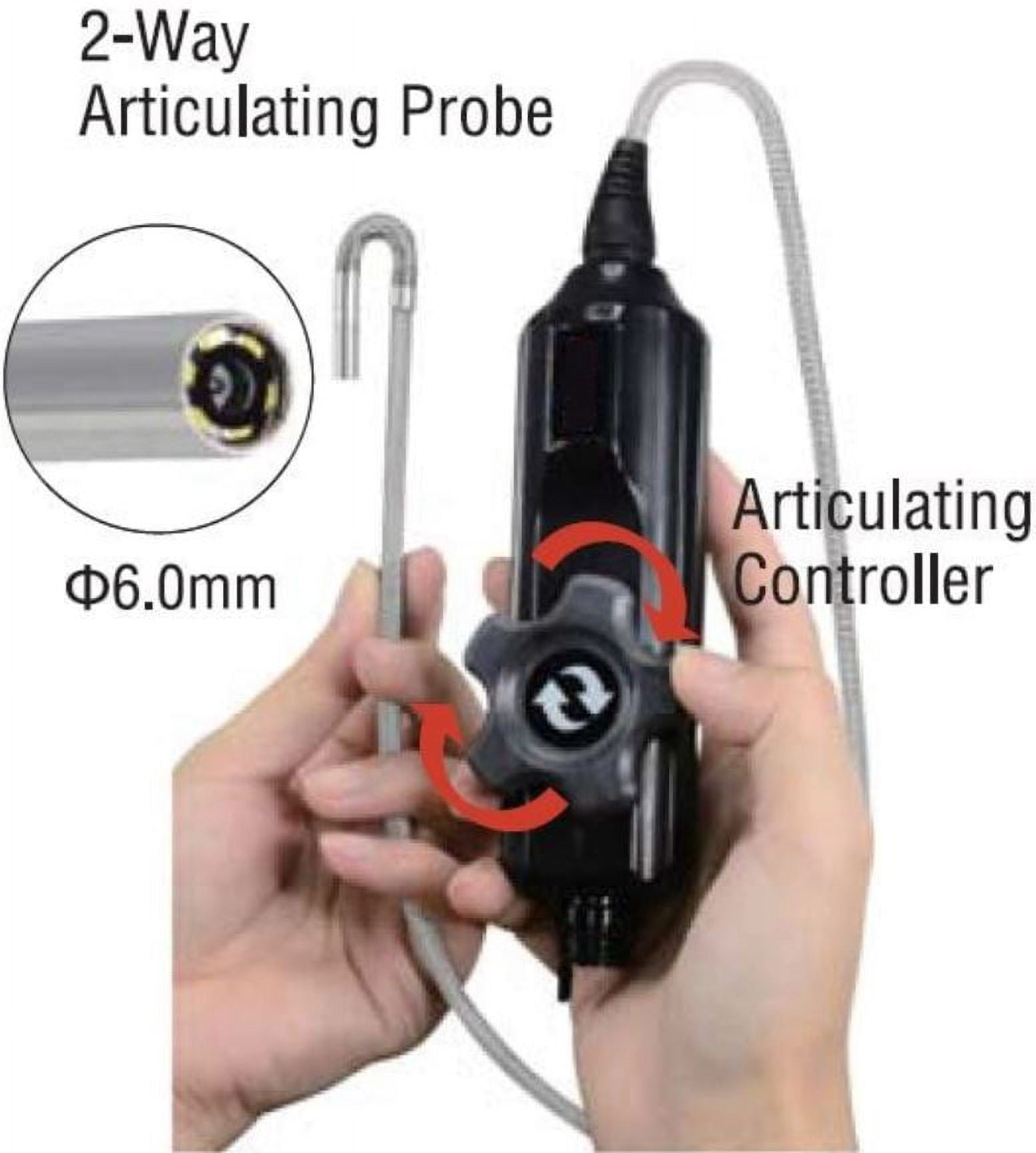 Vividia VA-250 Two-Way Articulating Borescope Videoscope Inspection Camera with 6mm Diameter 1m Probe and 3.5" LCD Wireless Monitor