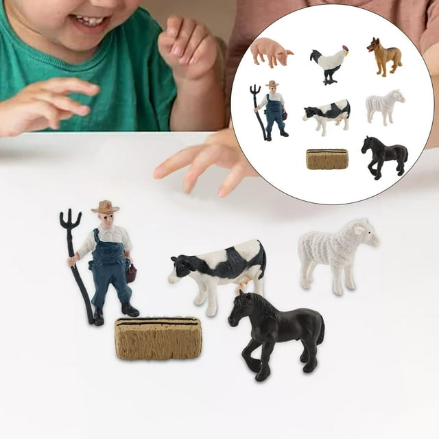 Figuras Simución, Juguetes de Aprendizaje, Juguetes Educativos, Suministros para Fiestas para Niños de 3, 4 Y 5 años, Niños , 8 piezas Macarena Figuras de animales