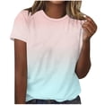 thumbnail image 3 of Blouses for Women Casual Fashion Pullover Short Sleeve Round-Neck Blouses Print Womens T-shirt on Gifts Summer Vacation Beach Fashion, 3 of 5
