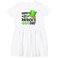 thumbnail image 3 of Inktastic Happy St. Patrick's Day Green Hat and Clovers Girls Toddler Dress, 3 of 5