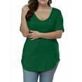 thumbnail image 4 of Gocolloa Womens Plus Size Tops Summer Basic Short Sleeve T-shirts Dressy Casual Loose Top Tee Blackish Green 3X, 4 of 6