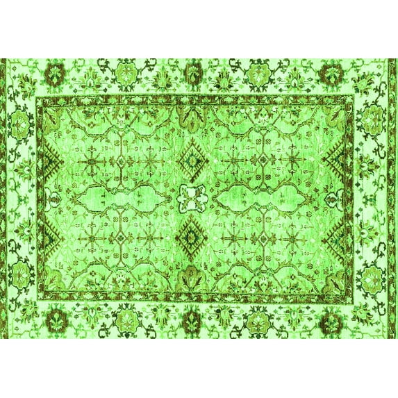 Ahgly Company Indoor Rectangle Abstract Green Modern Area Rugs, 8' x 10'