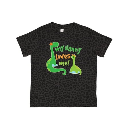 

Inktastic My Nanny Loves Me Grandson Dinosaur Gift Toddler Boy Girl T-Shirt