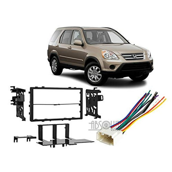 Absolute USA ABS95-7801 Fits Honda CRV 1999-2006 Double DIN Aftermarket Stereo Harness Radio Install Dash Kit