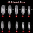 thumbnail image 2 of Clear Acrylic Nail Tips, 200pcs False Nails for Salons and DIY Nail Art or Silicone Nail Practice Hands, 10 Sizes E22, 2 of 3