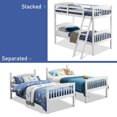 thumbnail image 4 of Gymax White Wood Hardwood Twin Bunk Beds Convertible into 2 Individual Kid Bed Ladder, 4 of 6