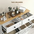 thumbnail image 6 of HOMCOM Tilt Out Laundry Hamper Cabinet with 2 Baskets and 2 Drawers, White, 6 of 8