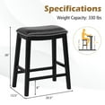 thumbnail image 2 of Gymax 4PCS 26'' Upholstered Counter Height Bar Stool PVC Leather Saddle Stool Black, 2 of 10