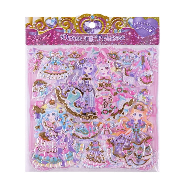 Puffy Stickers 3D para disfrazar a princesa para niños, bolsa de fiesta