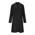 thumbnail image 4 of ClodeEU Women's Plus Size Long Sleeve Lapel Neck Half Zip Dress,Casual Trendy Loose Dress Black,Womens Plus XXXL, 4 of 6