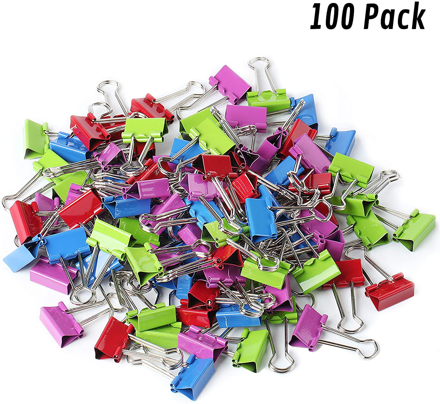 100 pcs/Set Rainbow Colored Paper Clip Silver Metal Clips memo Clip Bookmarks Stationary Office Accessories 