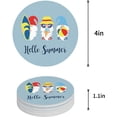 thumbnail image 1 of POGLIP Summer Gnome Surfing and Ice Cream Set of 4 Round Coaster for Drinks, Absorbent Ceramic Stone Coasters Cup Mat with Cork Base for Home Kitchen Room Coffee Table Bar Decor, 1 of 5