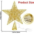 thumbnail image 4 of Gogcaro 8 inch Christmas Gold Glitter Star Tree Toppers Metal Lighted with 20 LED Lights for Xmas Decorations, Holiday Party Indoor Decor, 4 of 6