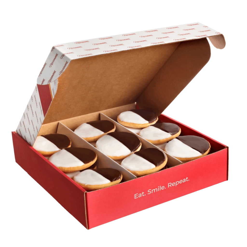 Reisman’s Black & White Dairy-Free Chocolate and Vanilla Cookies Gift Box, 18-Pack