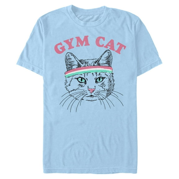 Men's Lost Gods Headband Gym Cat Graphic T-Shirt