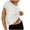 White, variant on dazeni Women Oversized Sleeve Workout Shirts Lightweight Round Neck Open Back Tops Casual Yoga Y2k Athletic Gym Slouchy Crop Running Tees