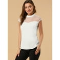 thumbnail image 2 of INSPIRE CHIC Women's Mesh Panel Top Round Neck Keyhole Sleeveless Blouse, 2 of 6