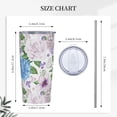 thumbnail image 2 of 20oz Tumbler With Lid And Straw, Hydrangea Flowers Butterfly Vacuum Insulated Iced Coffee Mug Reusable Travel Cup Stainless Steel Water Bottle, 2 of 6