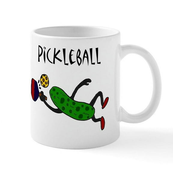 CafePress - Pickleball Pickle Mug - 11 oz Ceramic Mug - Novelty Coffee Tea Cup