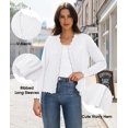 thumbnail image 5 of EASYBRA Women V Neck Button Down Cardigan Long Sleeve Ribbed Knit Slim Fit Sweater, 5 of 6