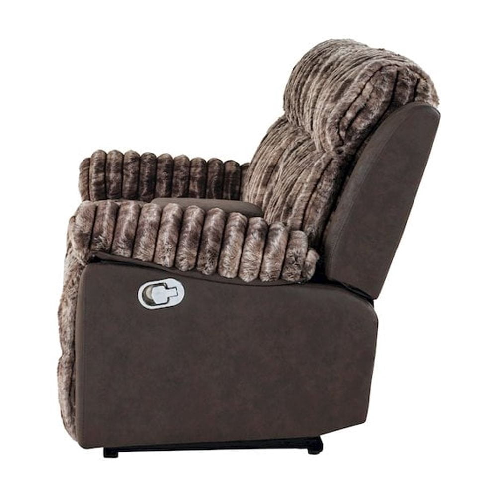 6028 Brown Extra Soft Console Reclining Loveseat