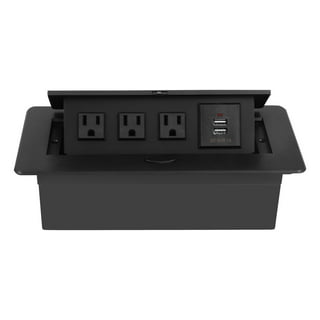 Countertop Pop Up 20A Outlet, 1 Power, USB A/C, Wireless Charging, Black