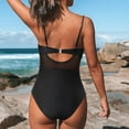 thumbnail image 4 of NIEWTR Plus Size One Piece Swimsuit for Women Tummy Control Bathing Suits One Shoulder Swimwear(Black,L), 4 of 5