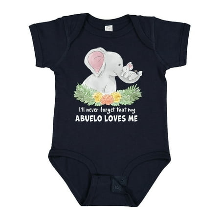 

Inktastic I ll Never Forget That My Abuelo Loves Me Cute Elephants Gift Baby Boy or Baby Girl Bodysuit