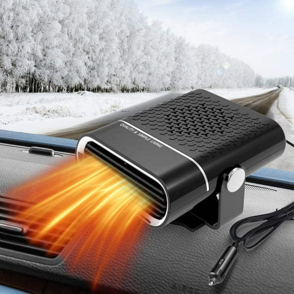 Portable Car Heater, 2026 Upgraded 12V 150W 2-in-1 Portable Car Heater with 360° Rotation Fast Heating Defrost Defogger Cooling Heating Function with Cigarette lighter plug (Black)