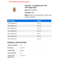 thumbnail image 2 of Fuel Filter - Compatible with 1954 - 1959 Dodge Royal 1955 1956 1957 1958, 2 of 2