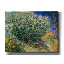 Epic Graffiti 'Lilac Bush' by Vincent Van Gogh, Giclee Canvas Wall Art, 34"x26"